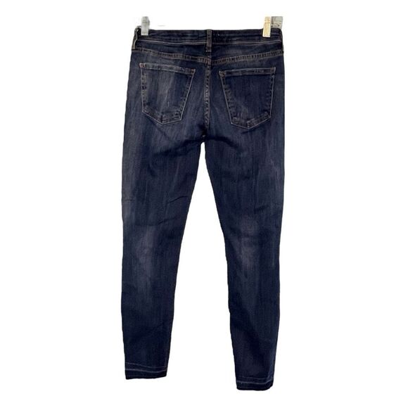 Zara Premium Denim Skinny Jeans Blue Distressed Medium Wash Mid-Rise 6 - Picture 4 of 5